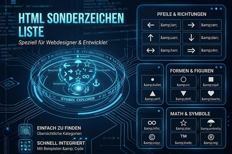 Webdesign lernen: HTML Sonderzeichen Liste